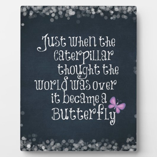 キャタピラ感動的バタフライ引用文 フォトプラーク (正面)