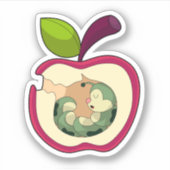 キャタピラ眠っているリンゴ シール (正面)