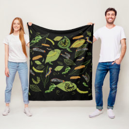 キャタピラ葉と、美しいガーデンアート フリースブランケット