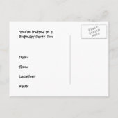 キャタピラ誕生日招待状キャタピラパーティー インビテーションポストカード (裏面)