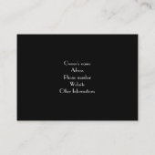 キャタリパーソナライズされたー用ブラック名刺 コーリングカード (裏面)