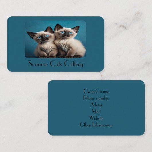 キャタリパーソナライズされたー用ブルービジネスカード 名刺 (正面/裏面)