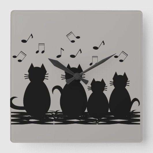 キャタワール スクエア壁時計 (正面)