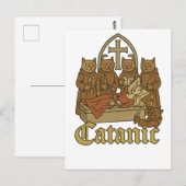 キャタン – 中世キャットカルトミーム ポストカード (正面/裏面)