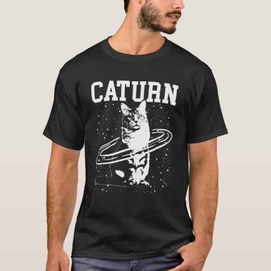 キャターナーサターン宇宙猫 Tシャツ (正面)