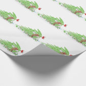 キャッいけなトクリスマスツリーおもしろいホリデーユーモア ラッピングペーパー (角)