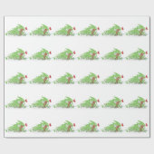 キャッいけなトクリスマスツリーおもしろいホリデーユーモア ラッピングペーパー (フラット)