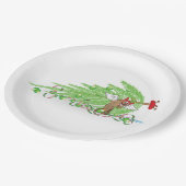 キャッいけなトクリスマスユーモアホリデージョークバッド子猫 ペーパープレート (アングル)