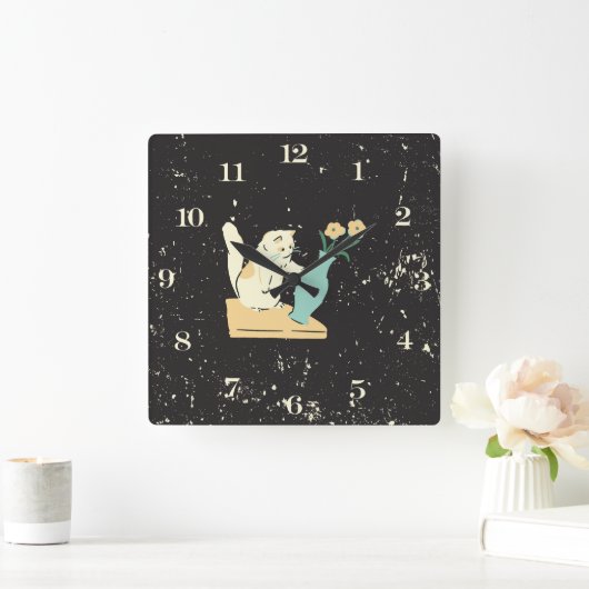 キャッいけなト角壁時計 スクエア壁時計 (ホーム)