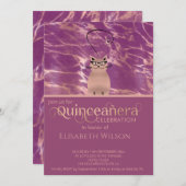 キャッおもしろいカシスバラ金ゴールドマーブルキンセアニラ 招待状 (正面/裏面)