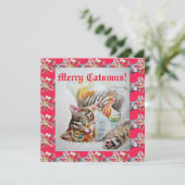 キャッおもしろいカス猫メリークリスマスカード カード (スタンド正面)