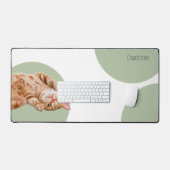 キャッおもしろいクパーソナライズされた デスクマット (キーボード&マウス)