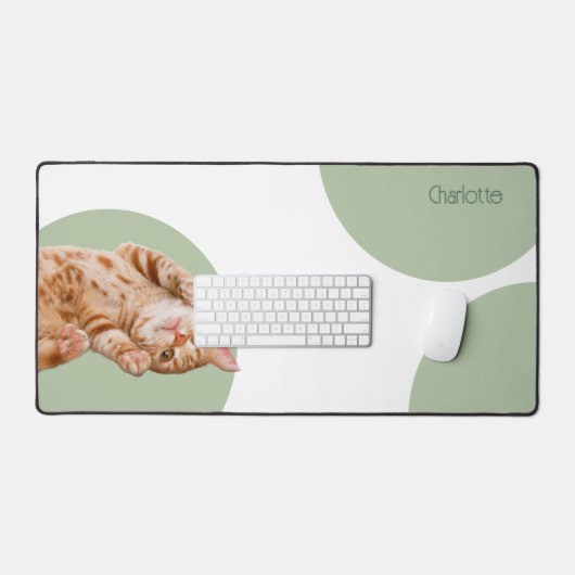 キャッおもしろいクパーソナライズされた デスクマット (キーボード&マウス)