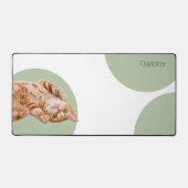 キャッおもしろいクパーソナライズされた デスクマット (正面)