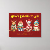 キャッおもしろいクメリー・レッド・クリスマス・ディコール キャンバスプリント (正面)