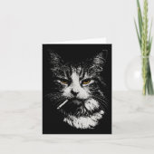 キャッおもしろいクールト喫煙おもしろいミームシガレットキャットGa カード (正面)