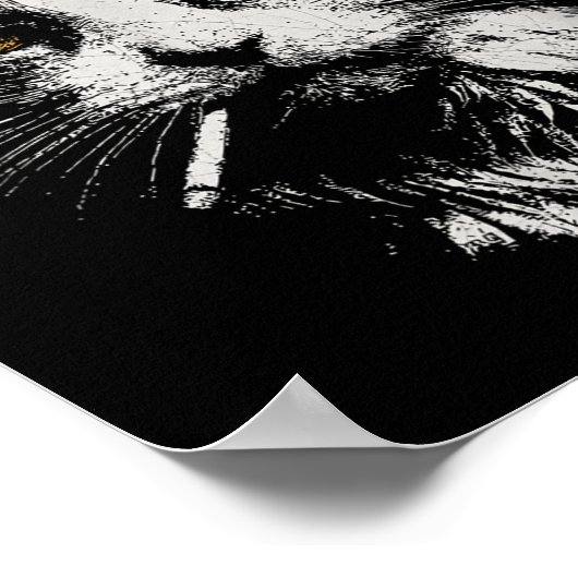 キャッおもしろいクールト喫煙おもしろいミームシガレットキャットGa ポスター (角)