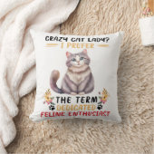 キャッおもしろいク熱狂するレディことわざ クッション (ブランケット)