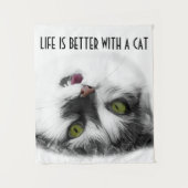 キャッおもしろいク魅力的 タペストリー (正面)