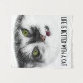 キャッおもしろいク魅力的 タペストリー (正面(横))