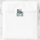 キャッおもしろいトとビールのtシャツデザイン スクエアシール (バッグ)