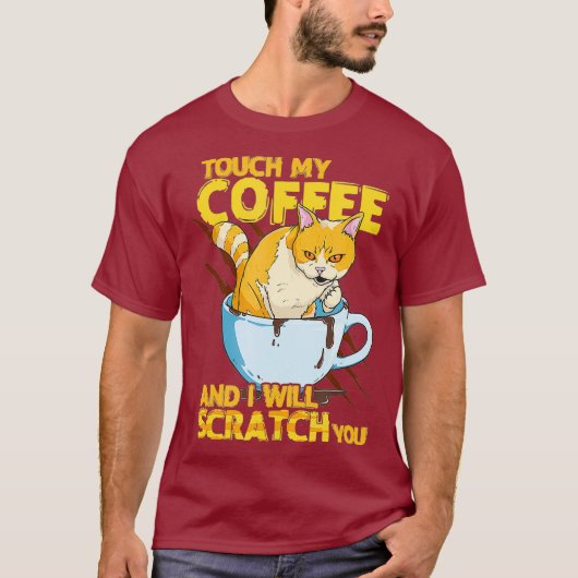 キャッおもしろいトアパレルTouchコーヒーと私が行く Tシャツ (正面)