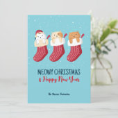 キャッおもしろいトウィンターホリデームワイクリスマス シーズンカード (スタンド正面)