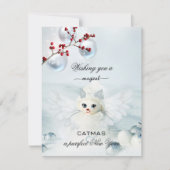 キャッおもしろいトエンジェルクリスマス年賀状 シーズンカード (正面)