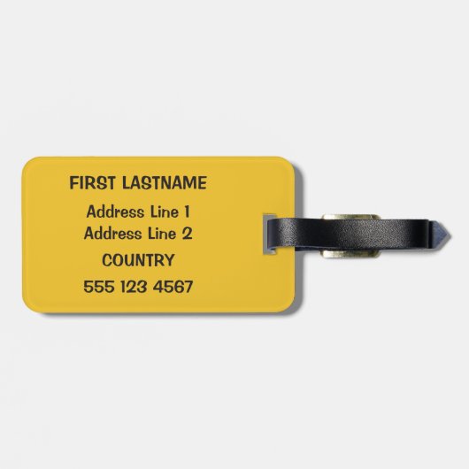 キャッおもしろいトカスタム文字とカラー荷物タグ ラゲッジタグ (裏面横)