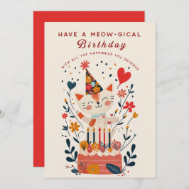 キャッおもしろいトガーデン誕生日招待状カード 招待状