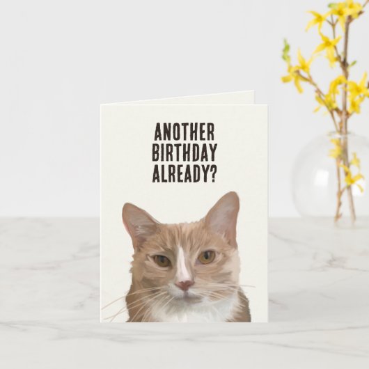 キャッおもしろいトキッテンメプン誕生日 カード (黄色い花)