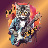 キャッおもしろいトギター私はプレーヤー Tシャツ