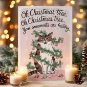 キャッおもしろいトクリスマスツリーオーナメントホリデーカード シーズンカード