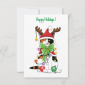 キャッおもしろいトクリスマス企業のパーティー 招待状 (裏面)