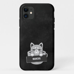キャッおもしろいトコーヒーデザイン名前をカスタムするケースメイトiPho iPhone 11 ケース