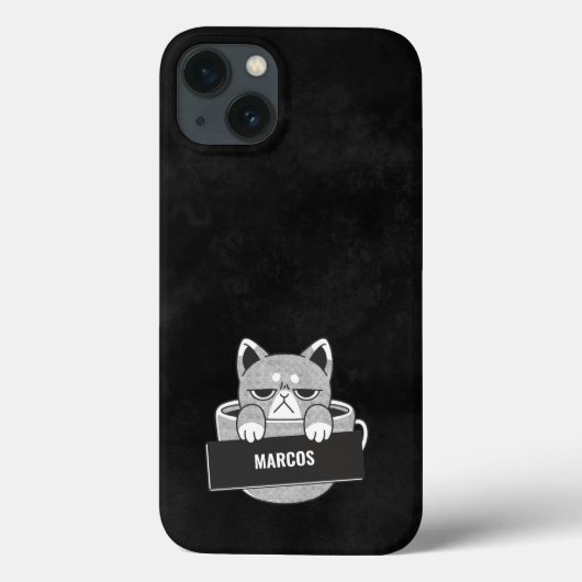 キャッおもしろいトコーヒーデザイン名前をカスタムするケースメイトiPho Case-Mate iPhoneケース (裏面)