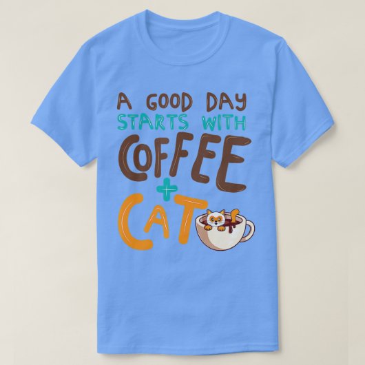 キャッおもしろいトコーヒーマグ猫好きかわいいコーヒーキャットマム Tシャツ (デザイン正面)