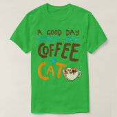 キャッおもしろいトコーヒーマグ猫好きかわいいコーヒーキャットマム Tシャツ (デザイン正面)