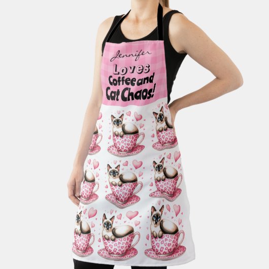 キャッおもしろいトコーヒー全周プリントエプロン エプロン (インサイチュ)