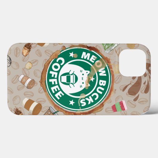 キャッおもしろいトコーヒー引用文電話ケース Case-Mate iPhoneケース (裏面 (横))