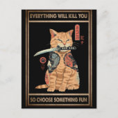 キャッおもしろいトサムライに殺される ポストカード (正面)