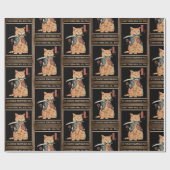 キャッおもしろいトサムライに殺される ラッピングペーパー (フラット)