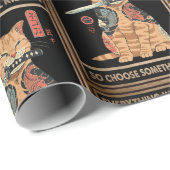 キャッおもしろいトサムライに殺される ラッピングペーパー (ロールコーナー)