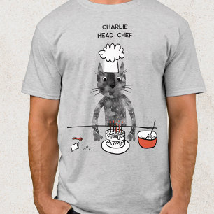 キャッおもしろいトシェフパーソナライズされたシェフ料理 Tシャツ
