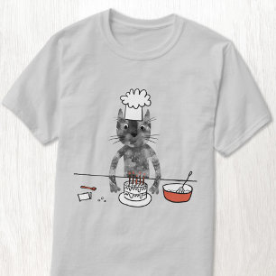 キャッおもしろいトシェフ料理 Tシャツ