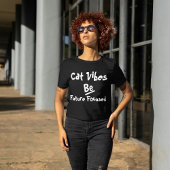 キャッおもしろいトシンプル引用文パーソナライズされたブラック Tシャツ