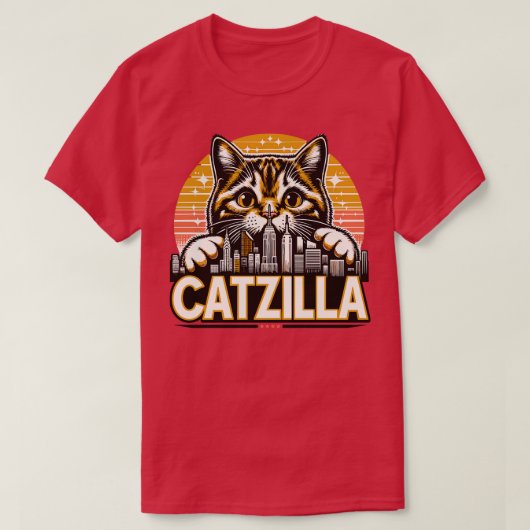キャッおもしろいトジラ Tシャツ (デザイン正面)