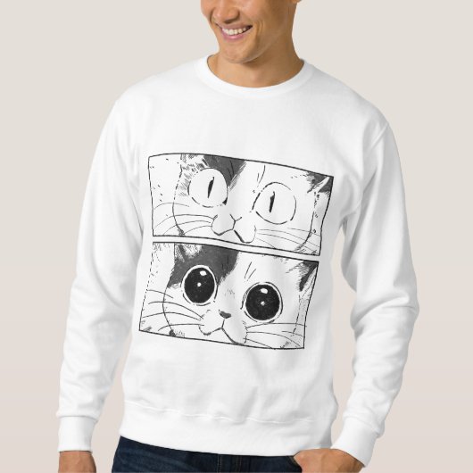 キャッおもしろいトデザイン スウェットシャツ (正面)