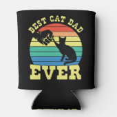 キャッおもしろいトパパ父名前をカスタムするギフトブラック 缶クーラー (裏面)