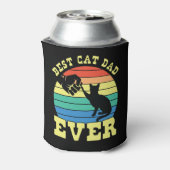 キャッおもしろいトパパ父名前をカスタムするギフトブラック 缶クーラー (缶裏面)